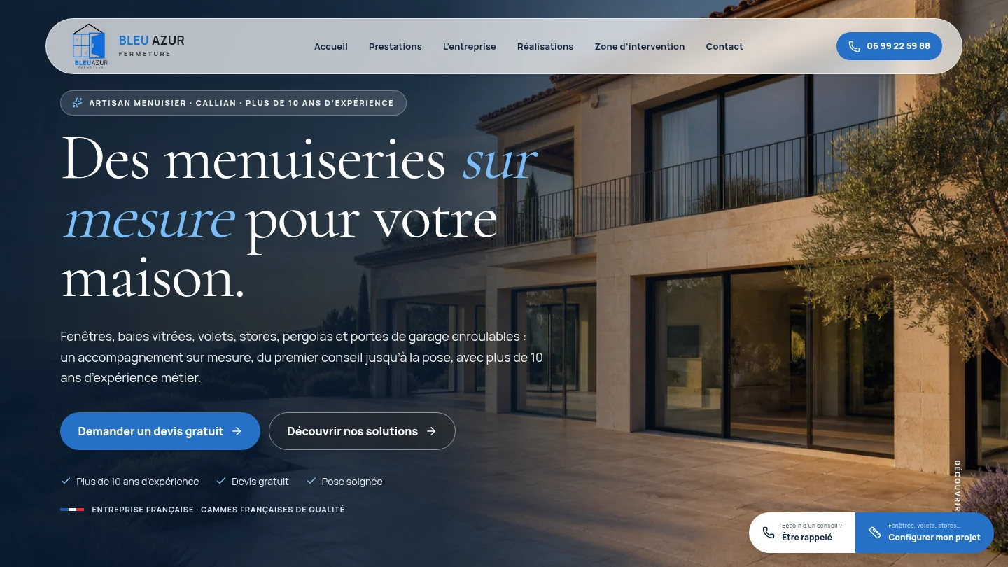 BLEU AZUR FERMETURE