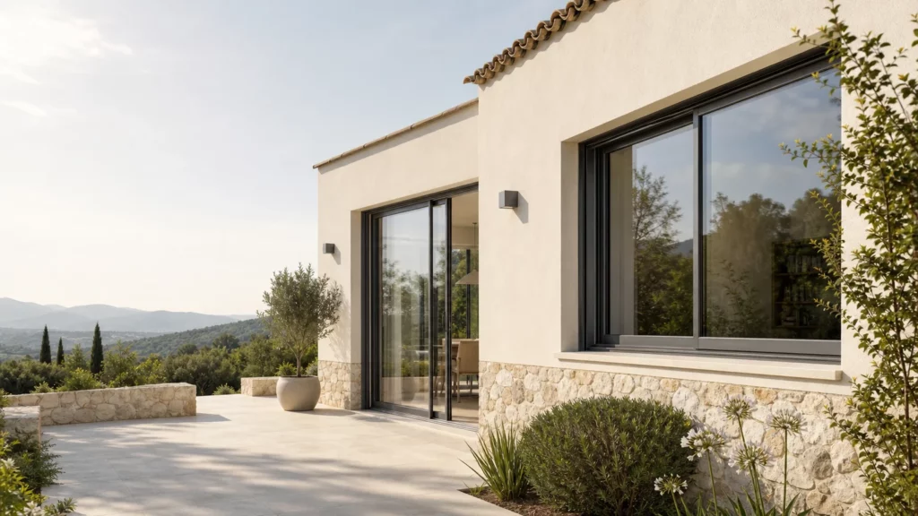 Fenêtres et portes-fenêtres sur mesure dans une maison provençale près de Callian