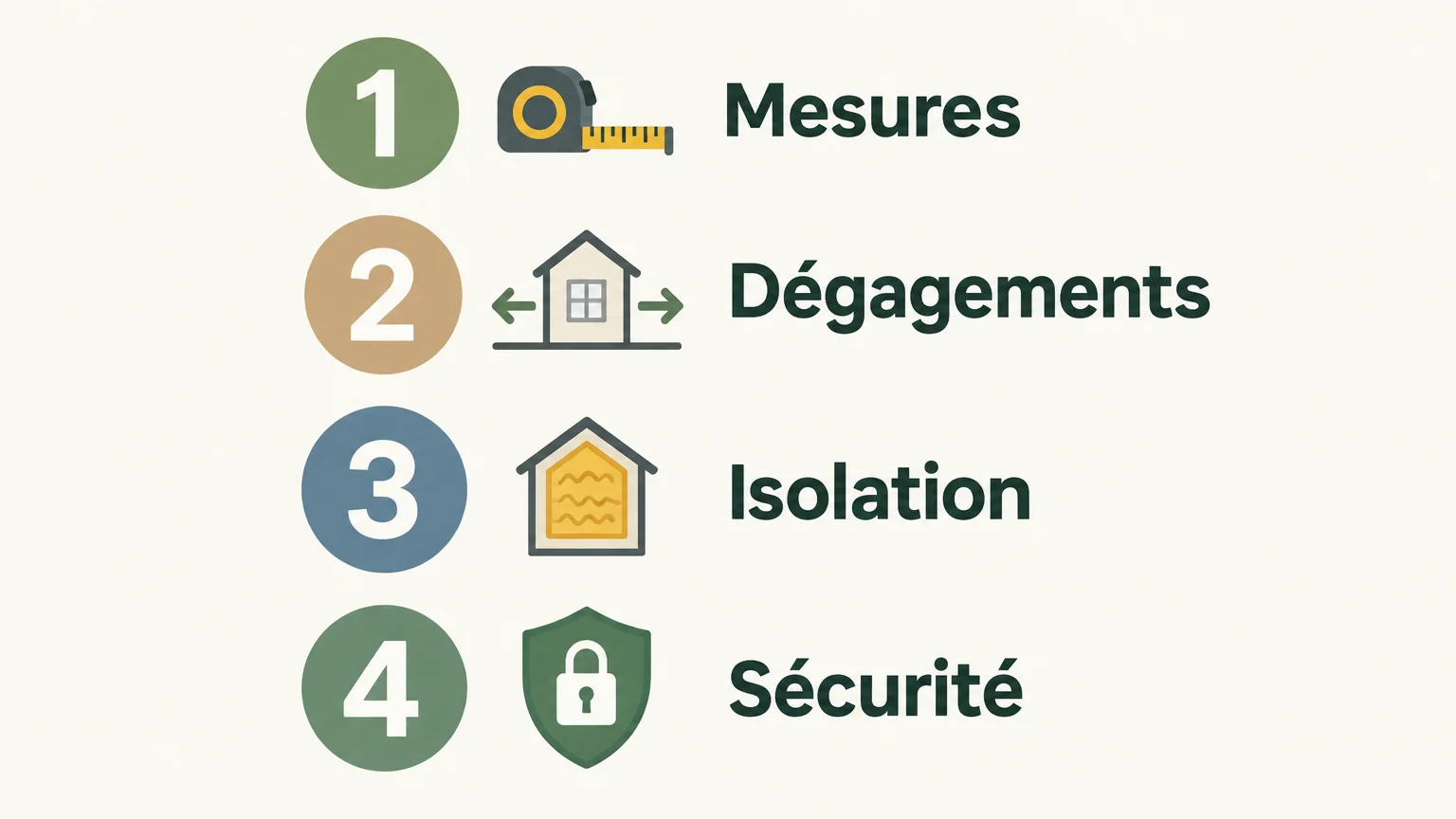 Checklist en français des mesures, dégagements, isolation et sécurité à vérifier